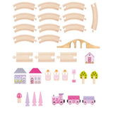 Personalised Figure of Eight Wooden Train Set - Girls Pink Fairy Theme