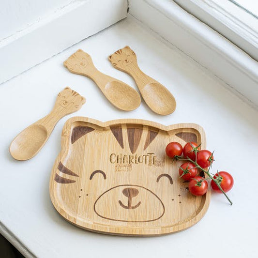 Personalised Tiger Bamboo Plate