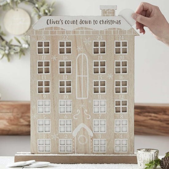 Personalised Wooden House Advent Calendar