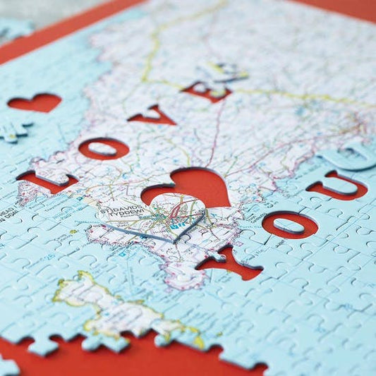 Personalised Location 'Love You' Map Jigsaw