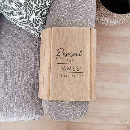 Personalised Wooden Sofa Tray