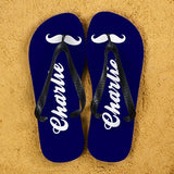 Moustache Style Personalised Flip Flops