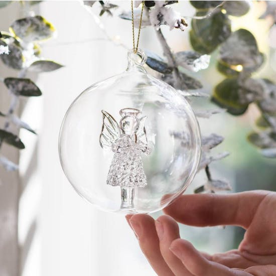 Glass Remembrance Angel Bauble