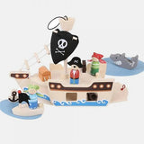 Wooden Pirate Ship And Pirates