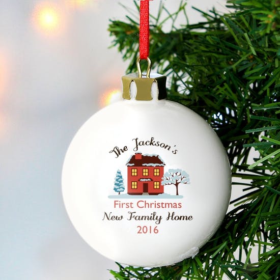 Personalised Cosy New Home Bauble