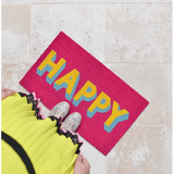 Happy Block Font Door Mat