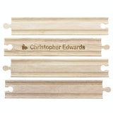 Engraved Wooden Train Track Piece (Contains 4 Pieces)