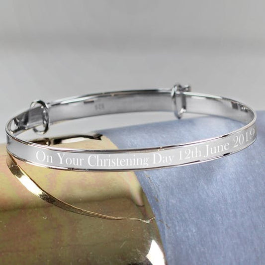 Personalised Sterling Silver Expanding Bracelet