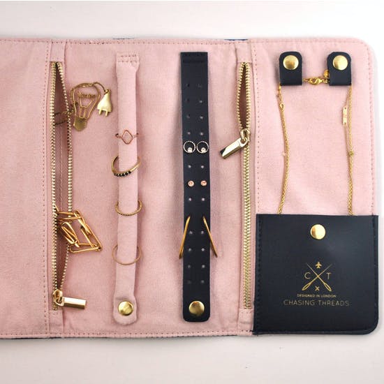 Stitchable Luxury Leather Travel Jewellery Wrap