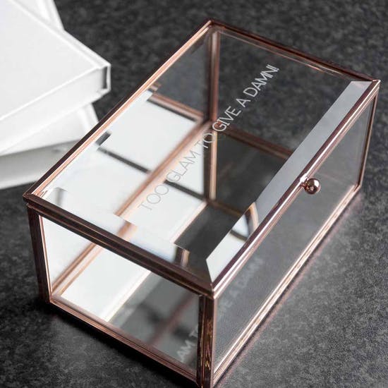 Rose Gold Bevelled Glass Jewellery Box