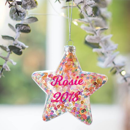 Personalised Sequinned Star Bauble