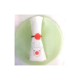 Christmas Reindeer Linen Napkin With Embroidery