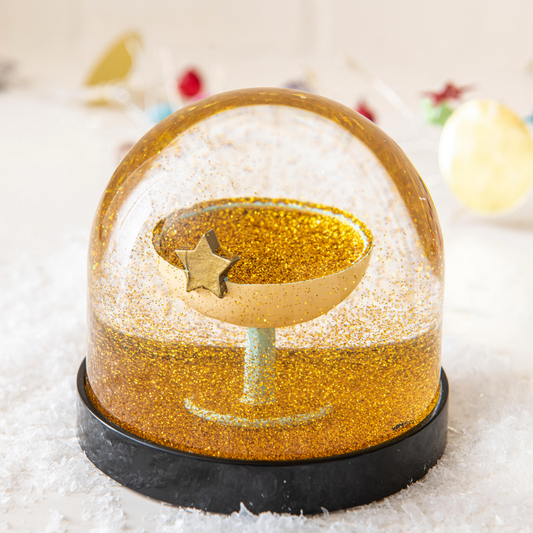 Champagne Coupe Gold Glitter Snowglobe