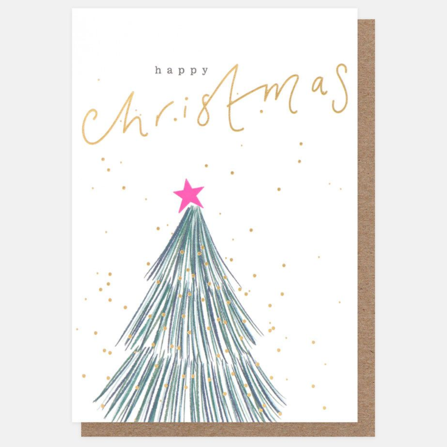 Pack of Ten Gold Embossed Christmas Cards