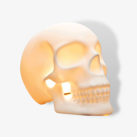 Hand Made Ceramic Skull Table Light