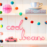Cool Beans Rope Words Fuchsia
