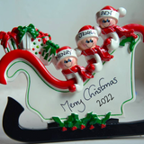 Personalised Family Sleigh Decoration