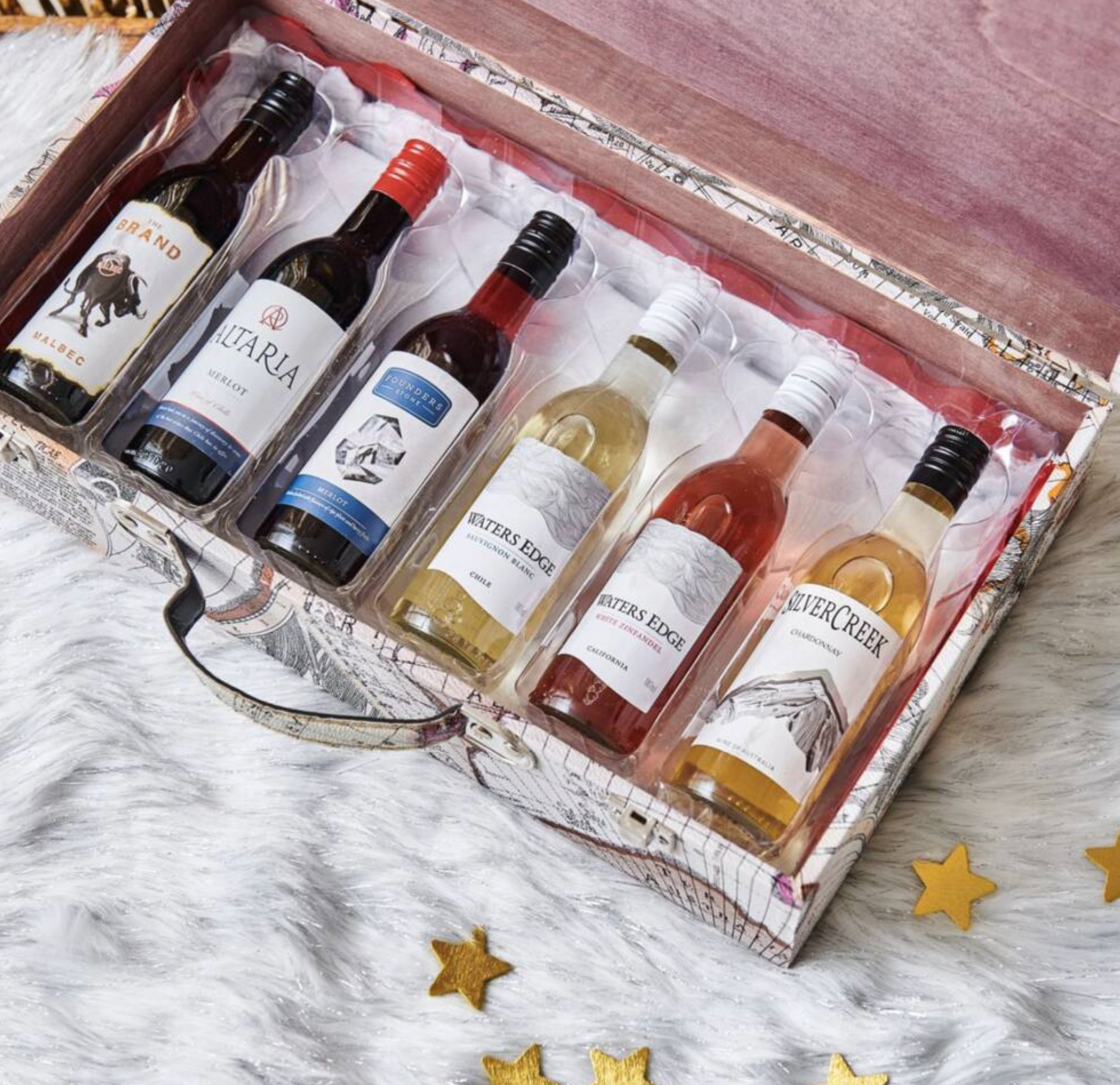 Six Mini Wines In A Suitcase Gift Hamper