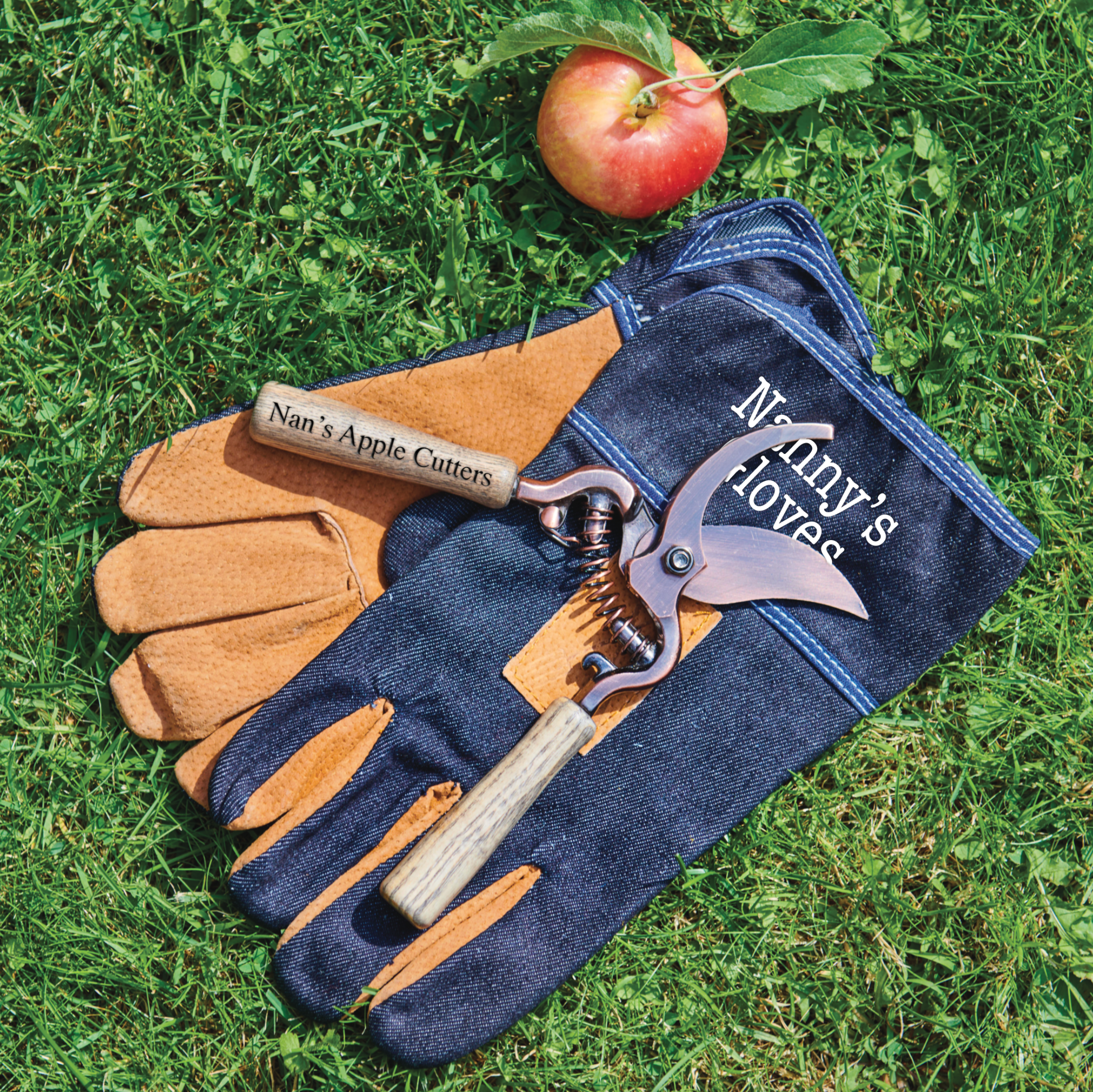 Personalised Copper Pruner And Gloves Set