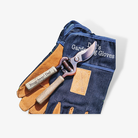 Personalised Copper Pruner And Gloves Set