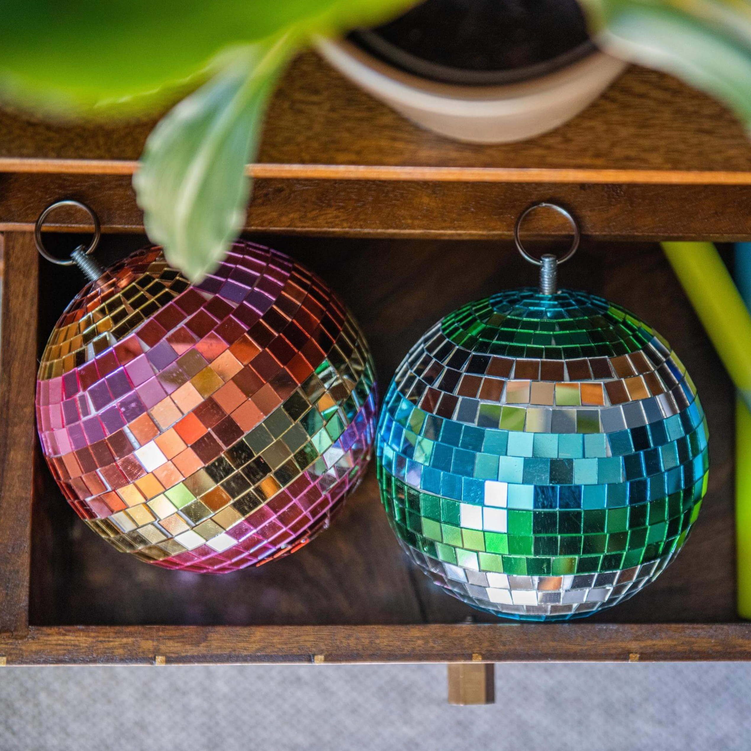 Personalised Colour Stripe Mirror Balls