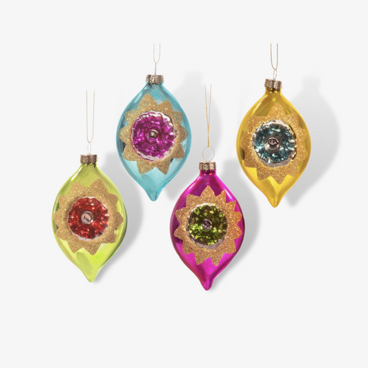 Set Of Four Vintage Style Christmas Baubles