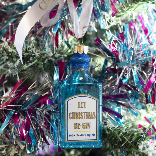 Personalised Let Christmas Be Gin Glass Bauble