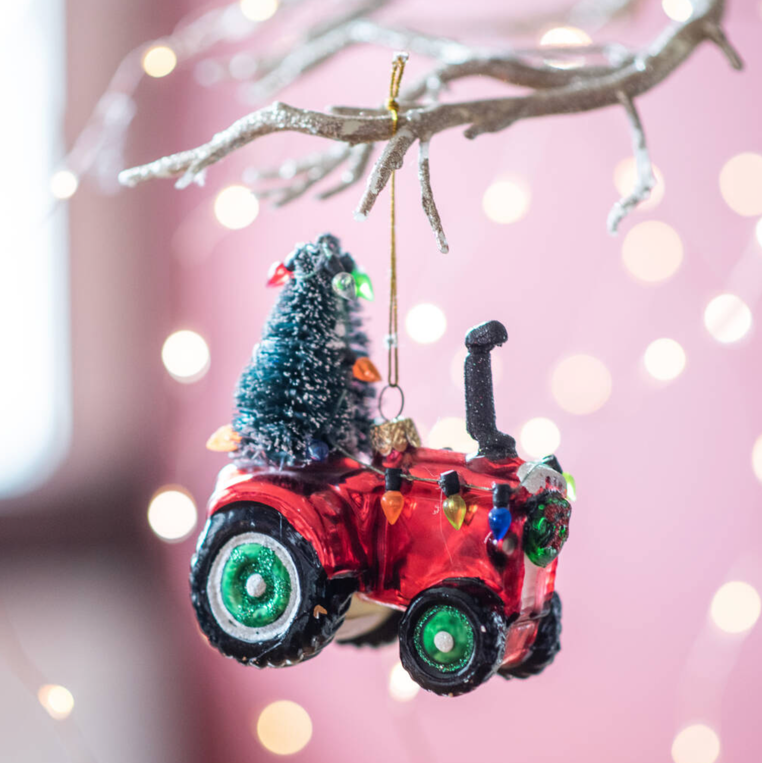 Festive Tractor With Tree Bauble