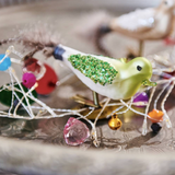 Three Feathered Glass Birds On Clips