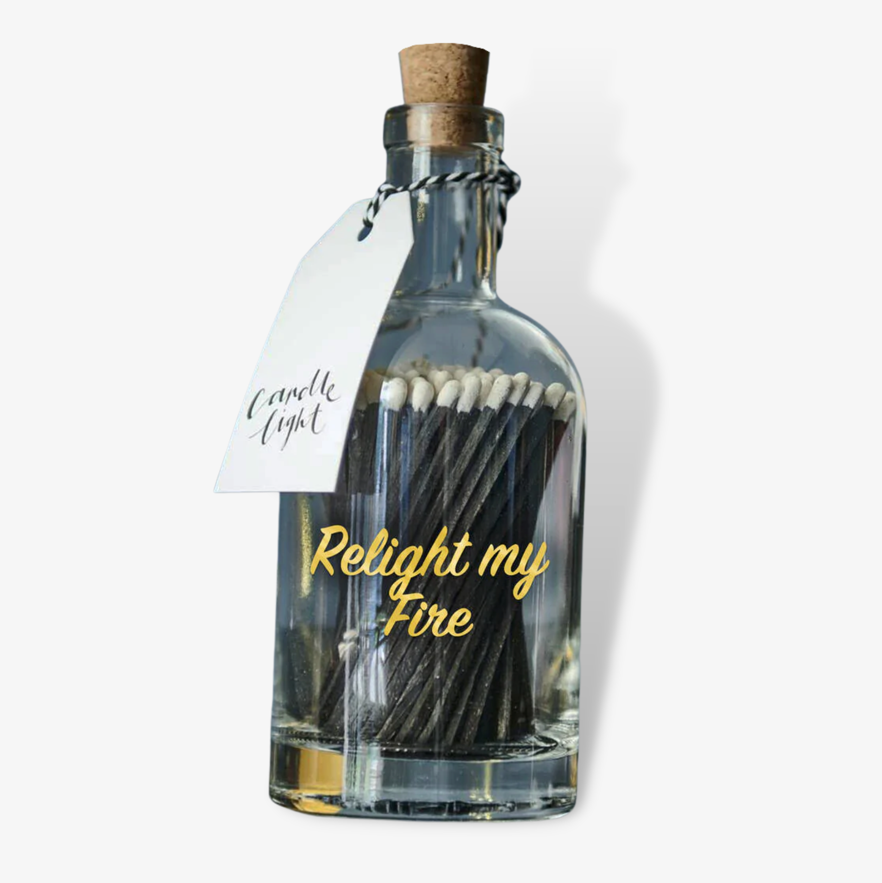 Personalised  Bottle Of Hand Dipped Black Matches