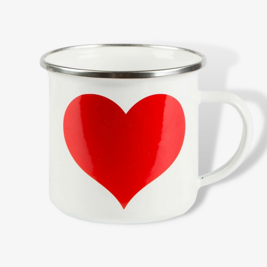 Enamel Love Heart Mug