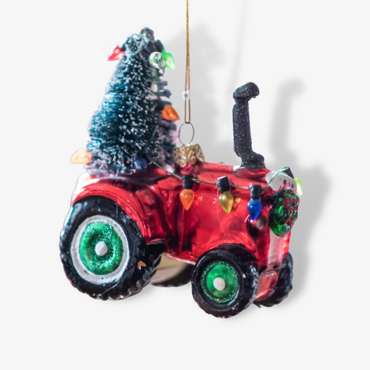 Festive Tractor With Tree Bauble