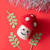 Kawaii Happy Face Mushroom Christmas Decoration