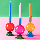 Colourful Glass Orb Style Candleholders
