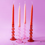 Pack Of Four Coloured Spiral Candles