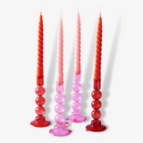 Pack Of Four Coloured Spiral Candles