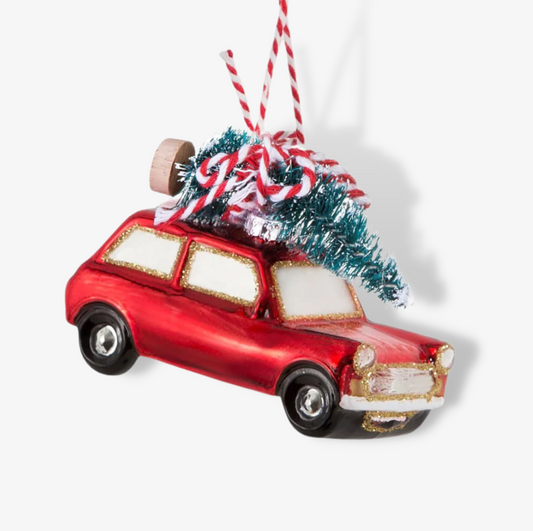 Hanging Mini Car With Christmas Tree