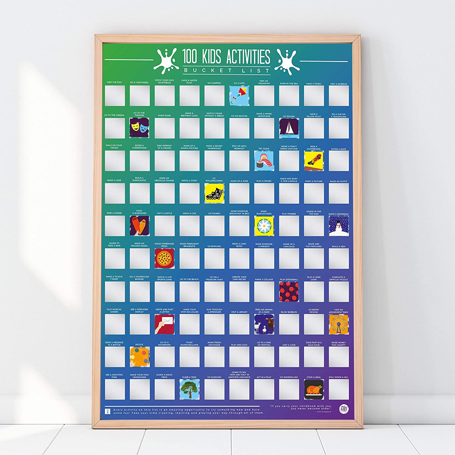 Personalised Framed Scratch Off 100 Kids Activities