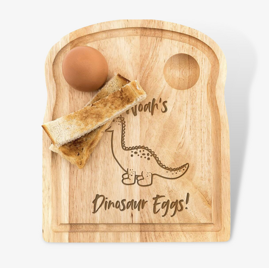 Personalised Dippy Dinosaur Egg Breakfast Board