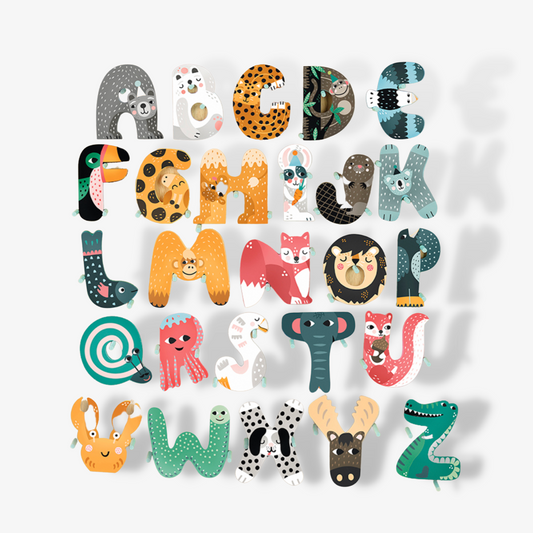 Wooden Cute Animal Letters