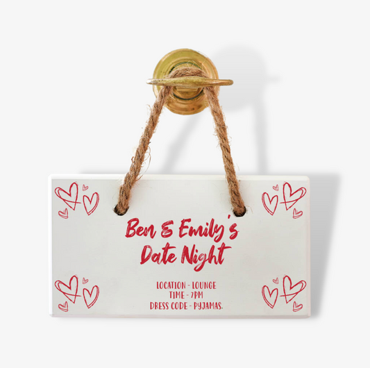 Personalised Date Night Wooden Sign