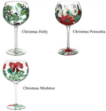 Hand Painted Christmas Gin Glass