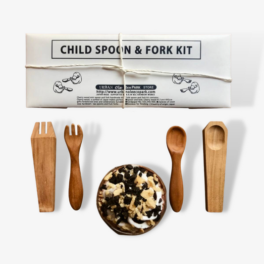 Cherry Wood Childs Spoon And Fork Carving Kit