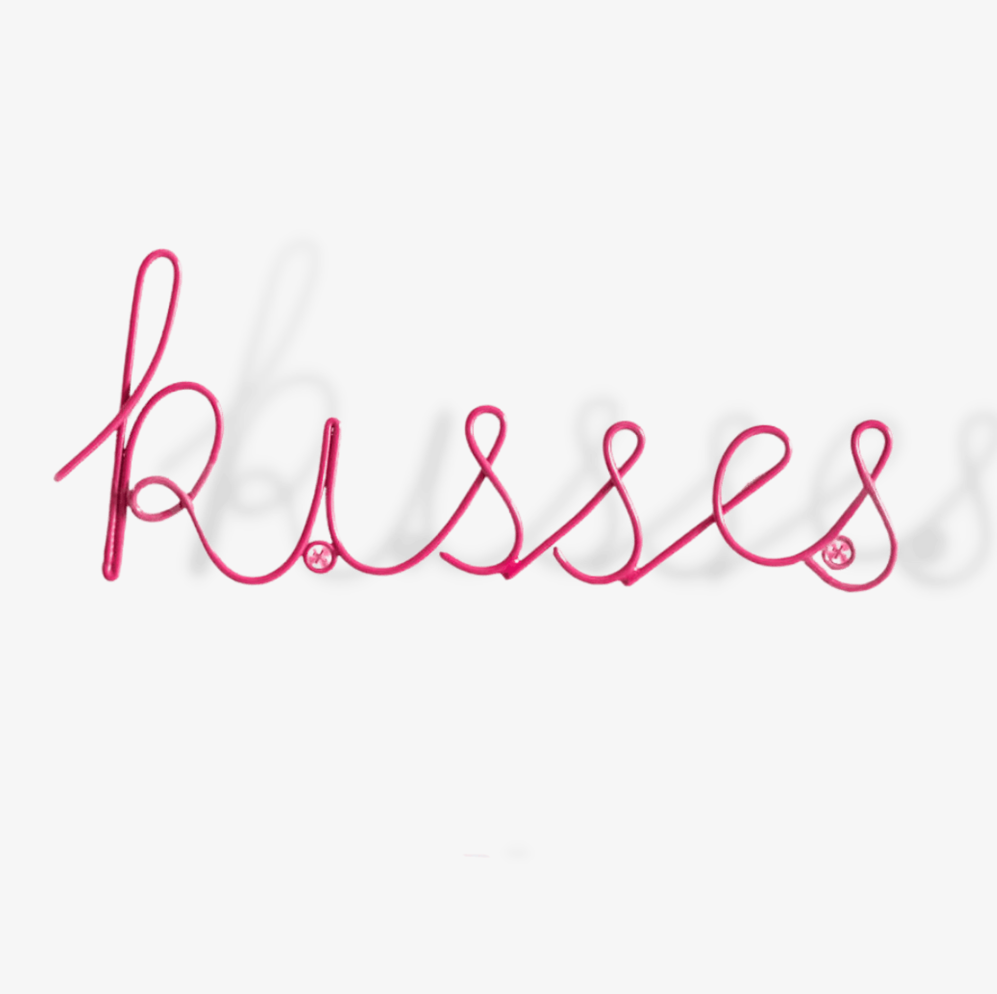 Wire Word Kisses In Pink