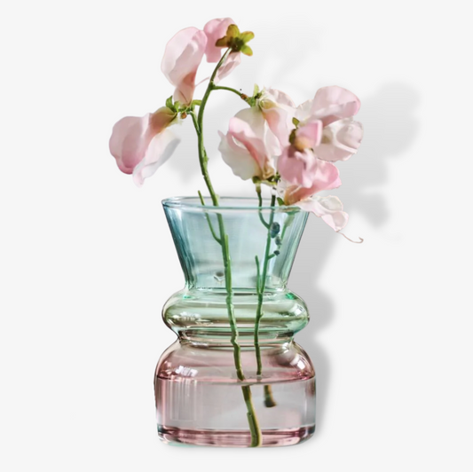 Three Colour Pastel Glass Vase