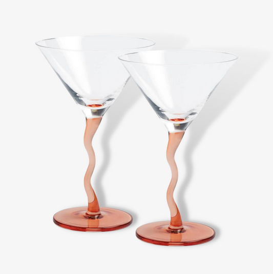 Wobbly Stemed Martini Glasses