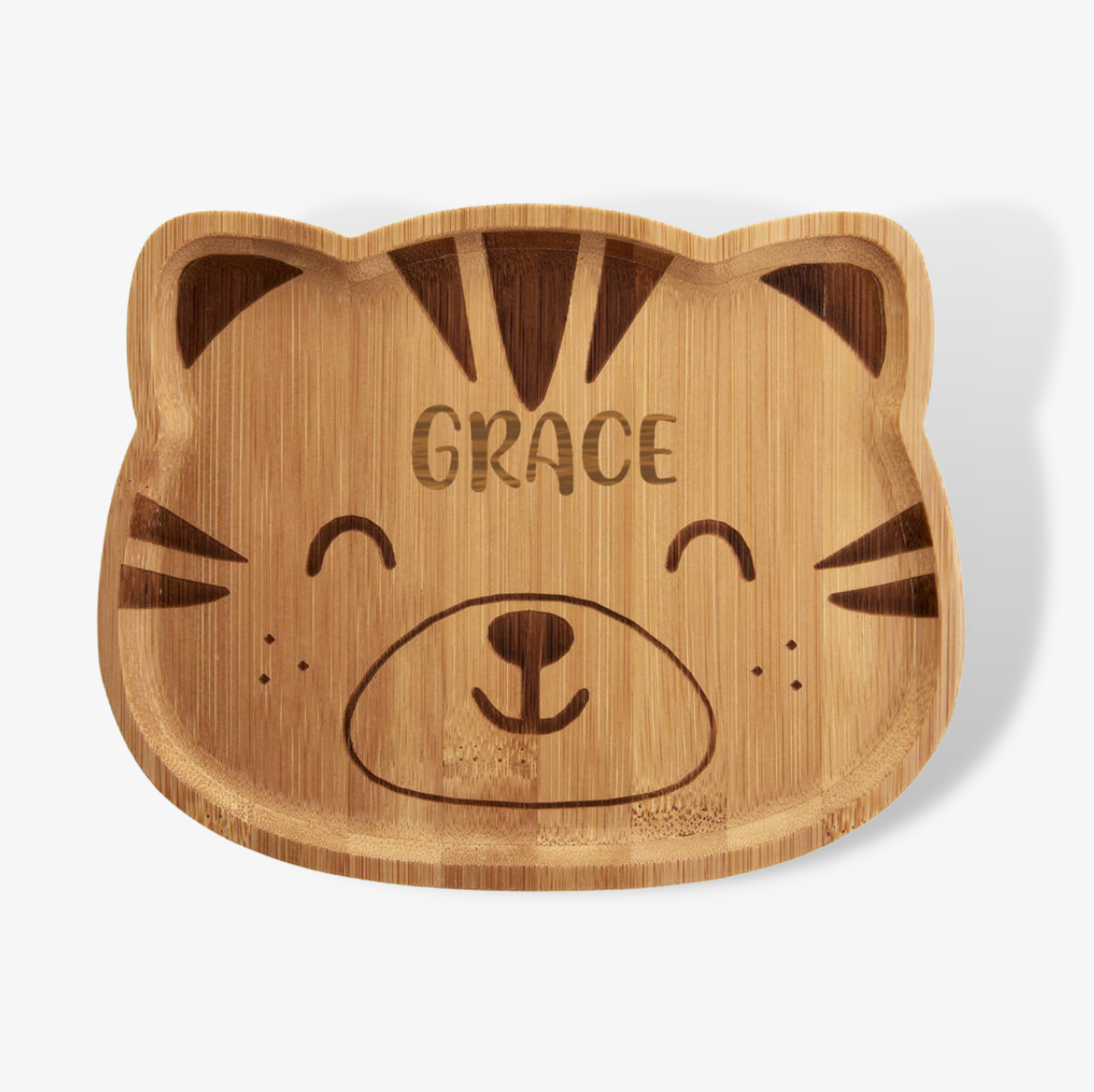 Personalised Tiger Bamboo Plate