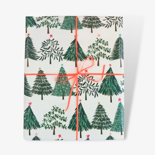 Christmas Tree Wrapping Paper, luxury gift wrap by the sheet
