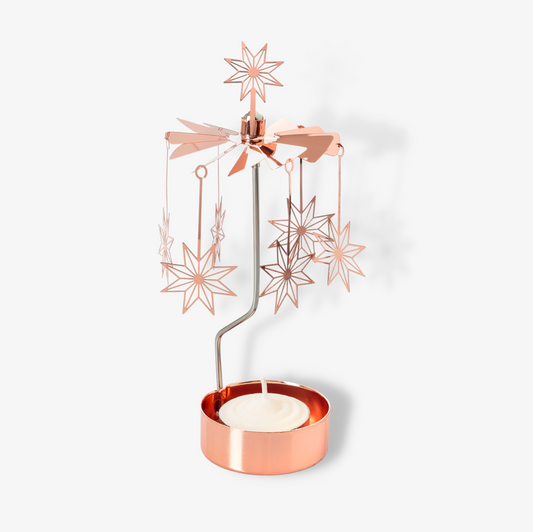 Copper Star Rotary Candle Holder
