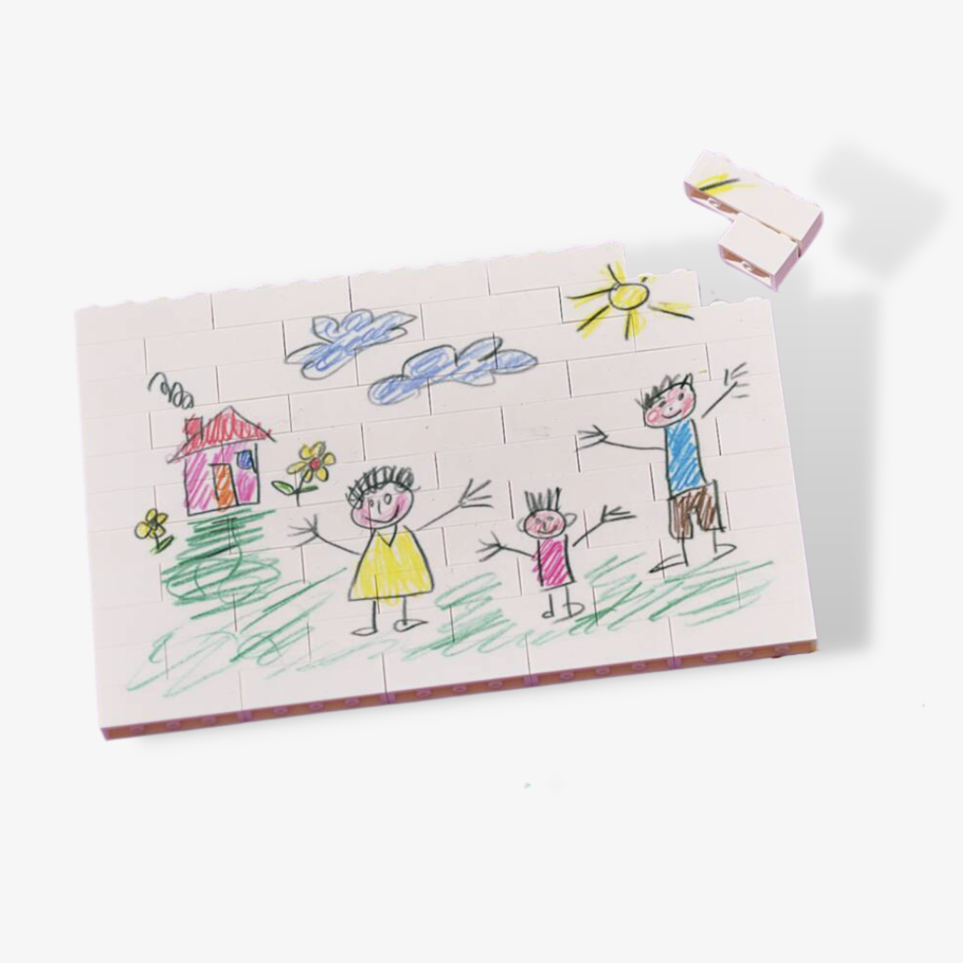 Personalised Kids Drawing Building Brick Photo Puzzle
